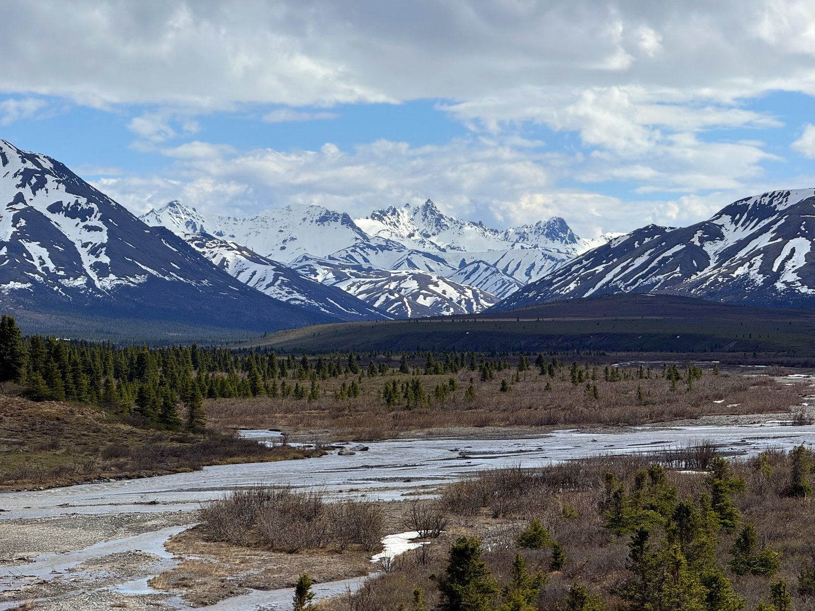 Alaska mountains and river valley